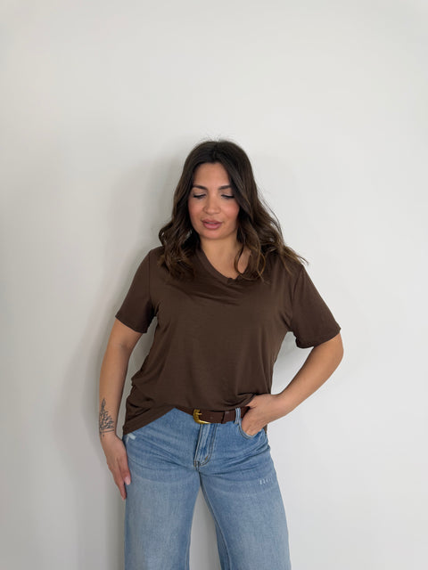 T-SHIRT MAICA MARRONE