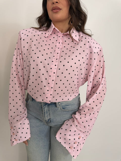 CAMICIA LUXURY POIS ROSA