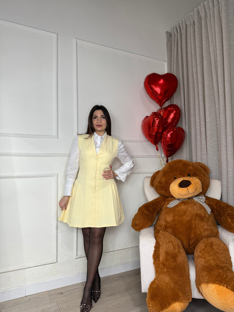 MINI DRESS PIEGHE GIALLO