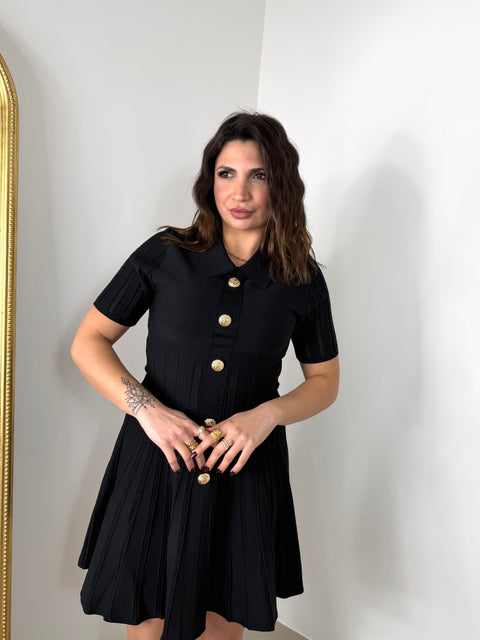 DRESS PARIS MEZZA MANICA NERO