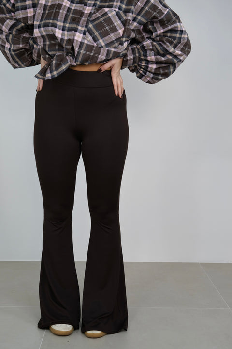 LEGGINGS IN LYCRA MARRONE