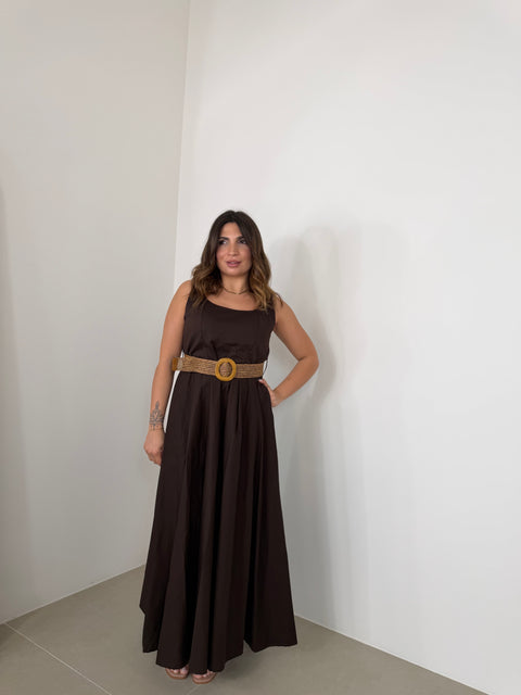 DRESS MAILA MARRONE