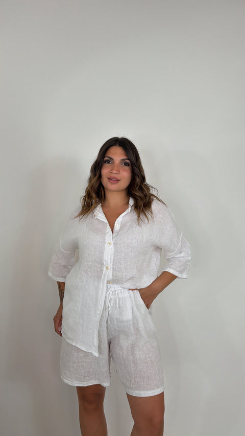 CAMICIA CARLOTTA BIANCO 100%LINO