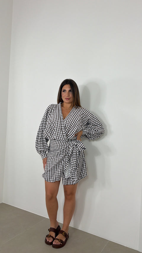 DRESS PORTAFOGLIO CON QUADRETTI