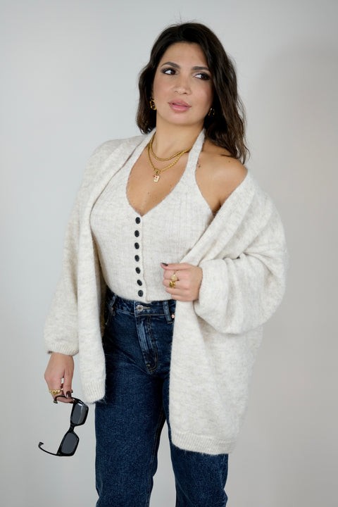 SET TOP + CARDIGAN PANNA
