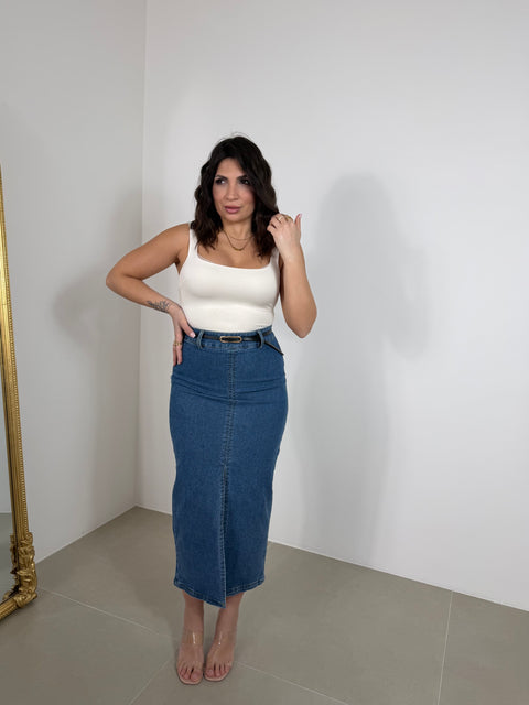 GONNA LONGUETTE IN DENIM