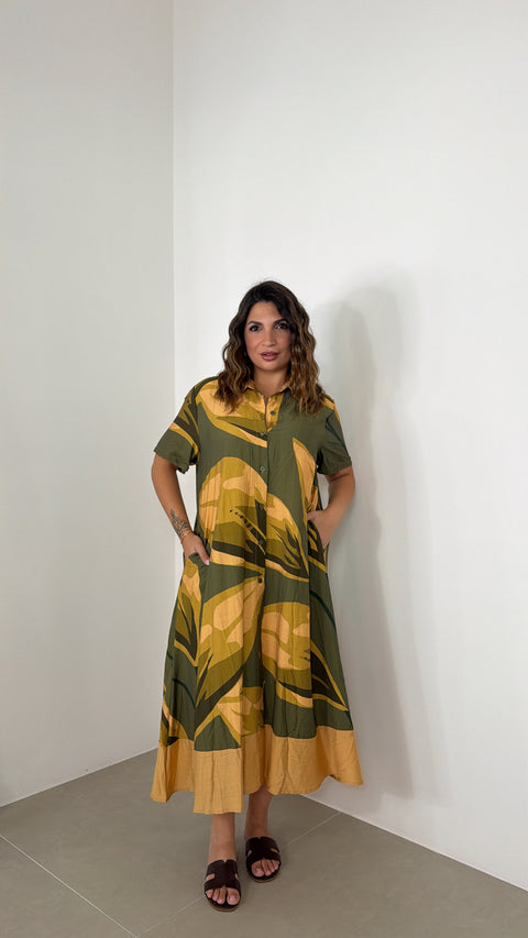 DRESS GIUDITTA GIALLO/VERDE