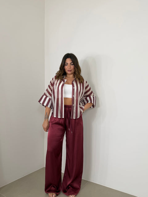 PANTATUTA IDA IN SATIN BORDEAUX