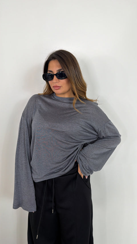 MAGLIA FLUIDA GRIGIA