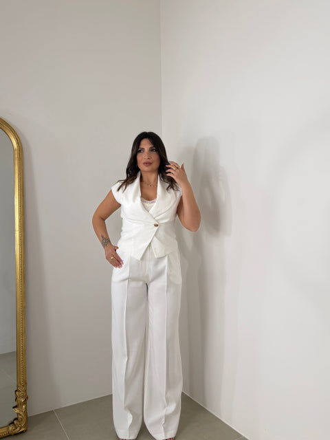 PANTALONE PALAZZO BIANCO
