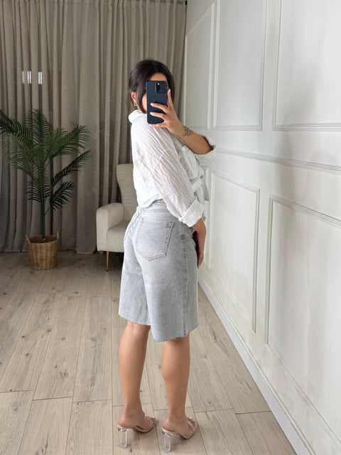 BERMUDA LUNGO GRIGIO CHIARO