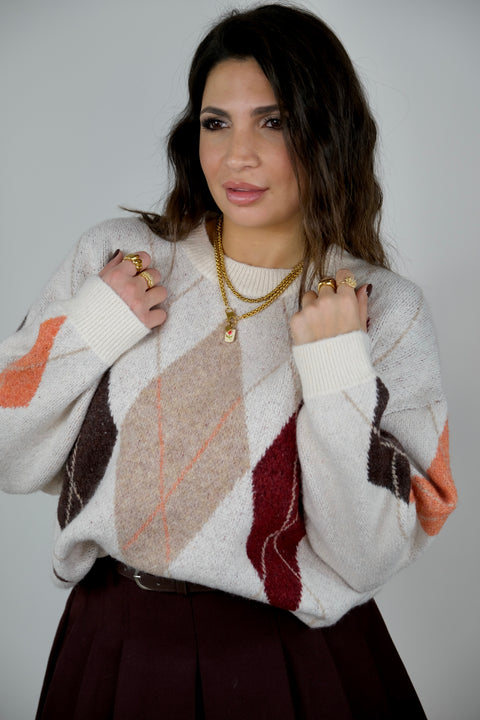 PULLOVER ROMBI PANNA