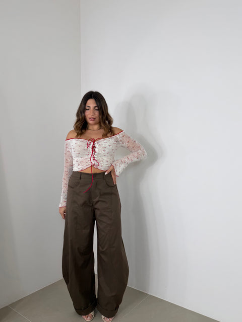 PANTALONE BALLOON MARRONE 120603
