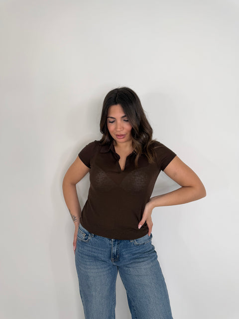 MAGLIA POLO MY STAR MARRONE