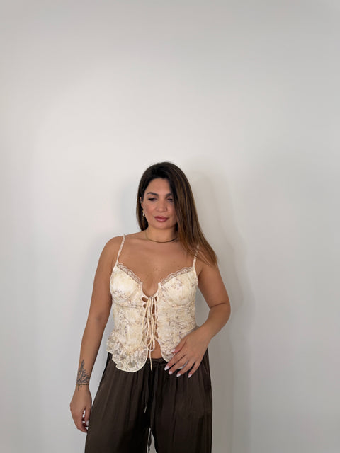 TOP INTRECCIATO GIALLO
