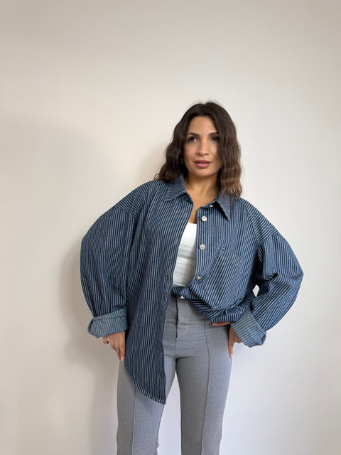 CAMICIA RIGATA IN DENIM