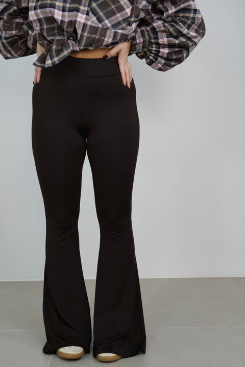 LEGGINGS IN LYCRA MARRONE