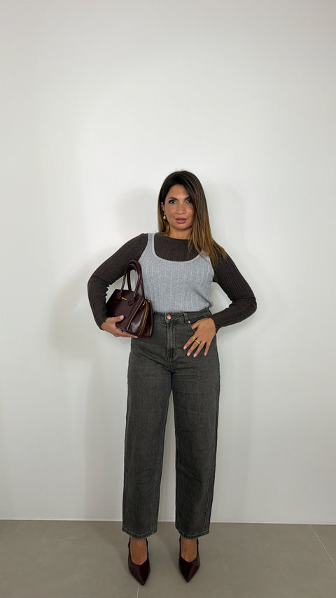 JEANS BALLOON GRIGIO 5816