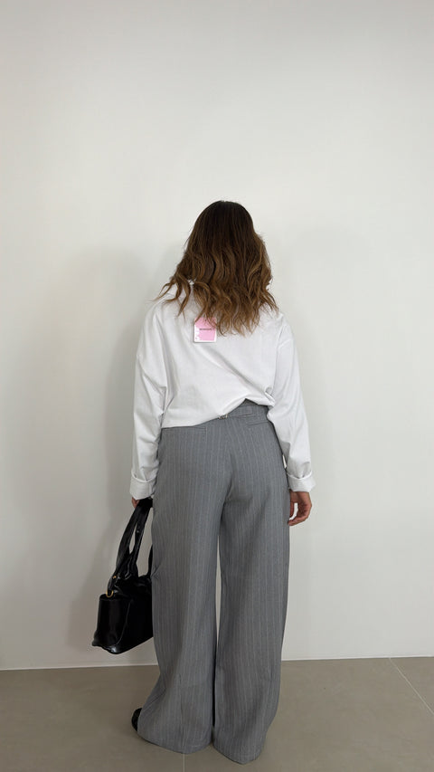 PANTALONE AZARA GESSATO GRIGIO