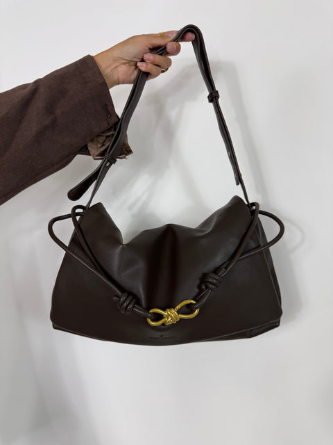 BORSA DOPPIA TRACOLLA MARRONE