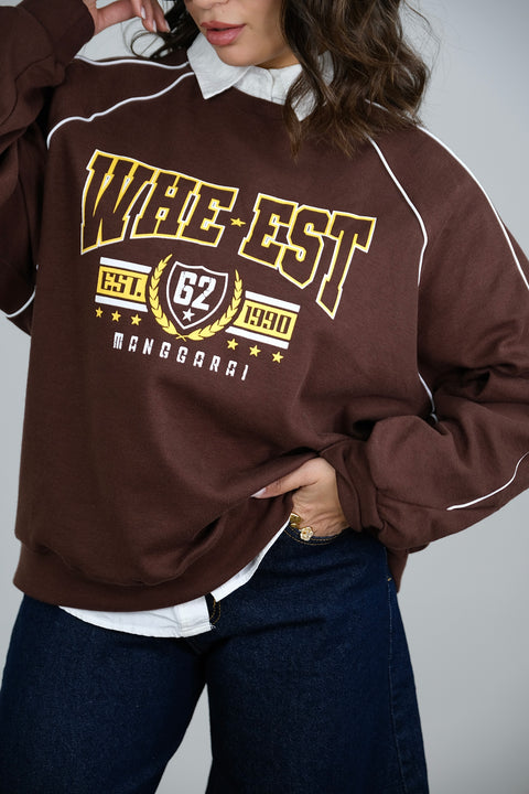 FELPA WHE-EST MARRONE