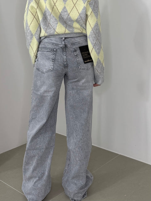 JEANS PALAZZO GRIGIO 8000-6