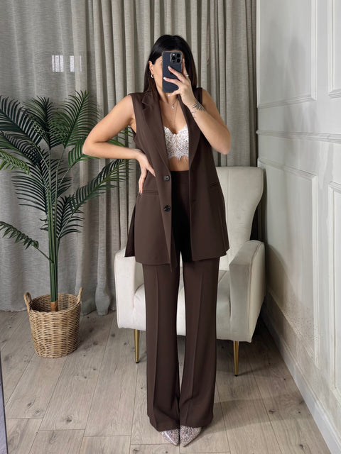 PANTALONE MORGANA MARRONE