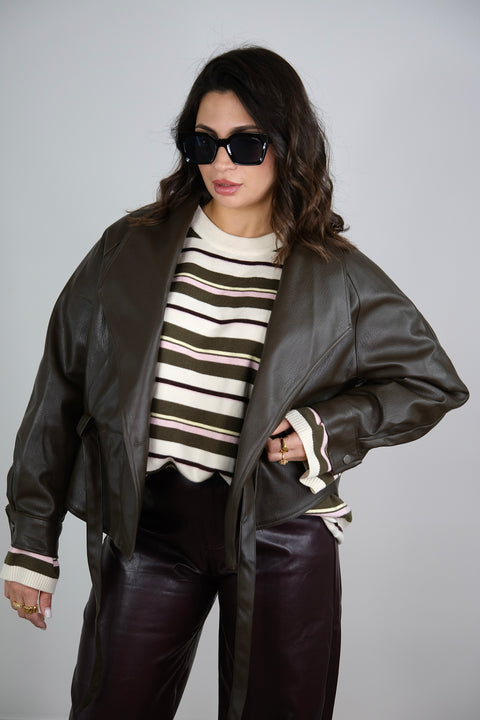 TRENCH IN ECOPEL CON CINTURA