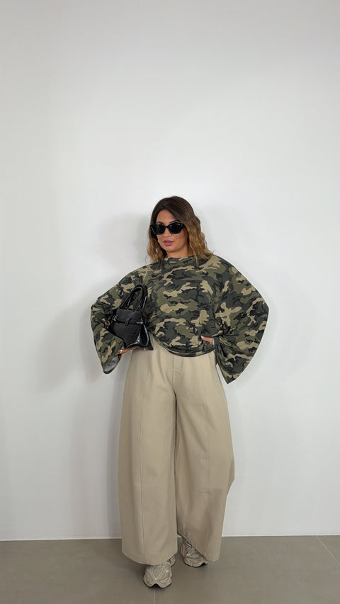 MAGLIA MIMETICA CON MANICA AMPIA