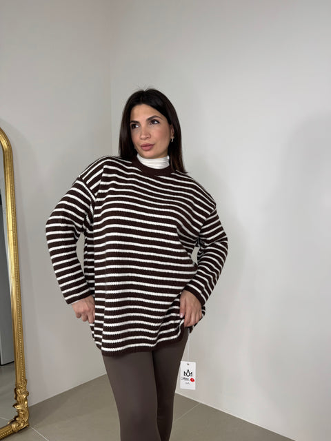 MAXI PULLOVER ELSA MARRONE