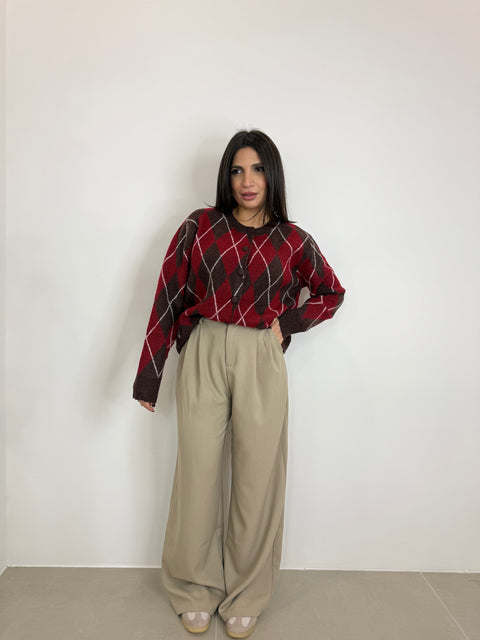 PANTALONE CON PINCES CAMEL