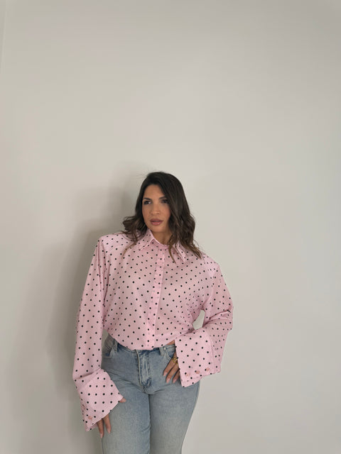 CAMICIA LUXURY POIS ROSA