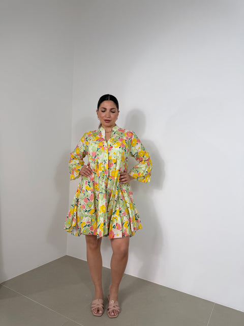 DRESS TRAFORATO FANTASIA GIALLO