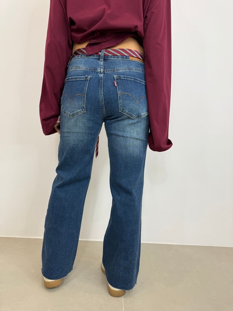 JEANS STRAIGHT DENIM SCURO