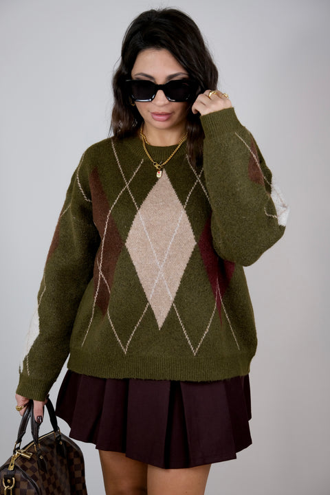 PULLOVER ROMBI VERDE
