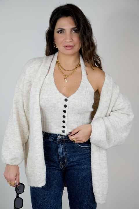 SET TOP + CARDIGAN PANNA