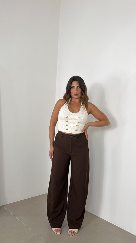 TOP HALTER CON MACRAME PANNA