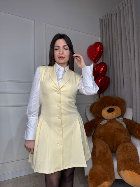 MINI DRESS PIEGHE GIALLO