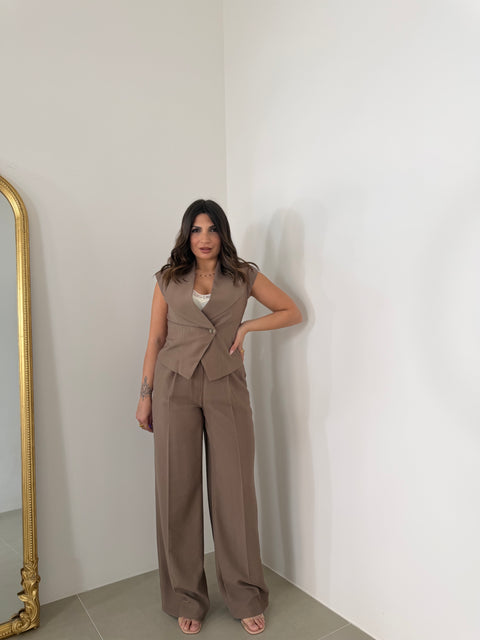 PANTALONE PALAZZO AKUMAL FANGO