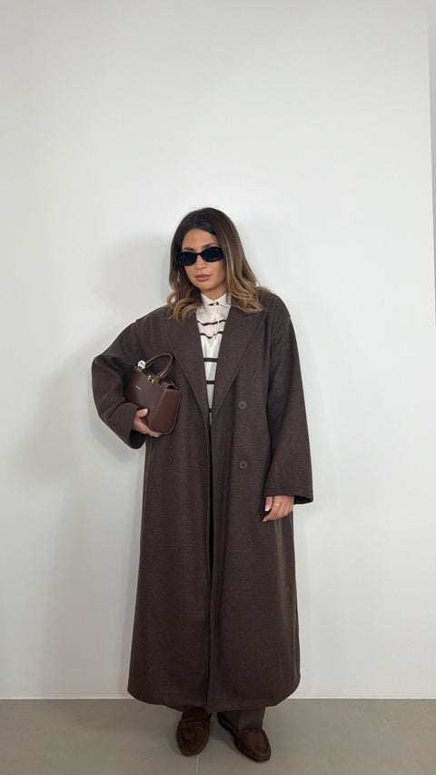 CAPPOTTO LUNGO GRETA MARRONE