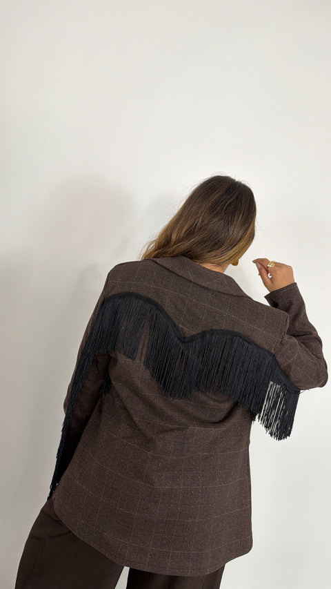 BLAZER CON FRANGE MARRONE