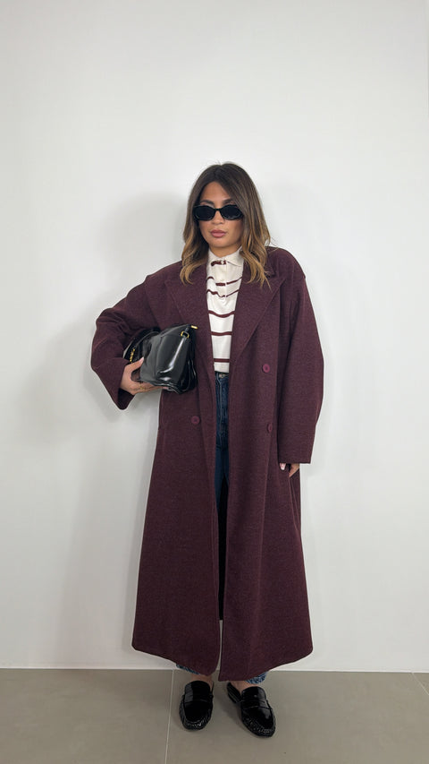 CAPPOTTO LUNGO GRETA BORDEAUX