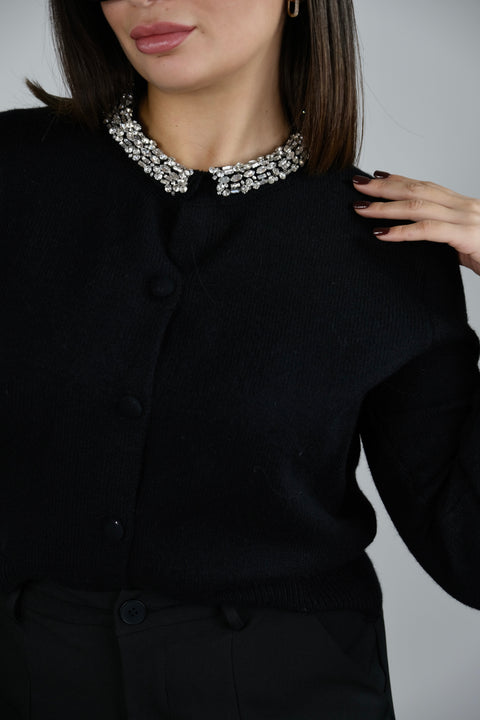 CARDIGAN CON SWAROSKI NERO