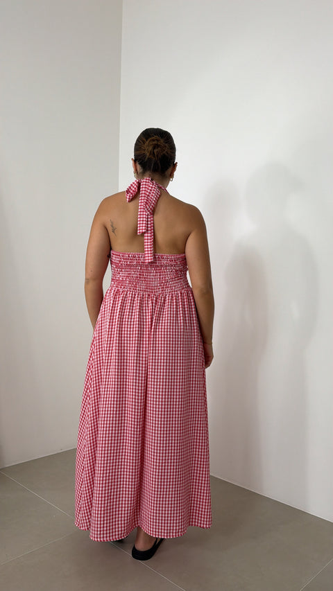 DRESS QUADRETTI ROSSO