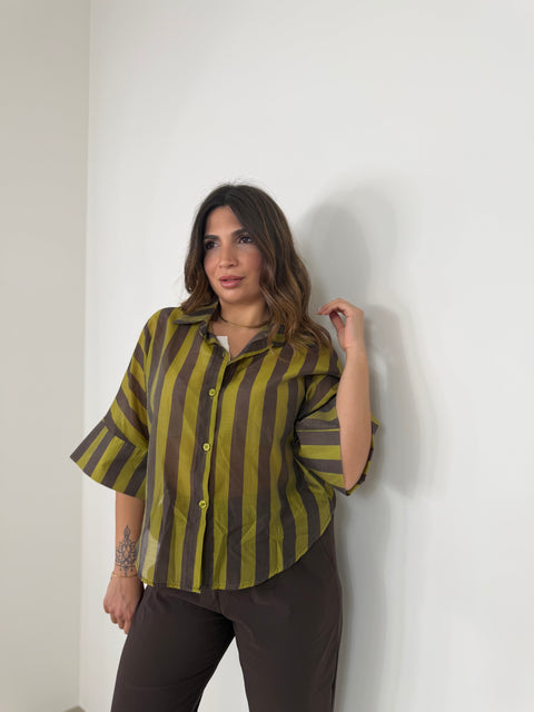 CAMICIA CARRIE RIGA VERDE