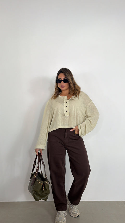 JEANS BALLOON MARRONE 1327