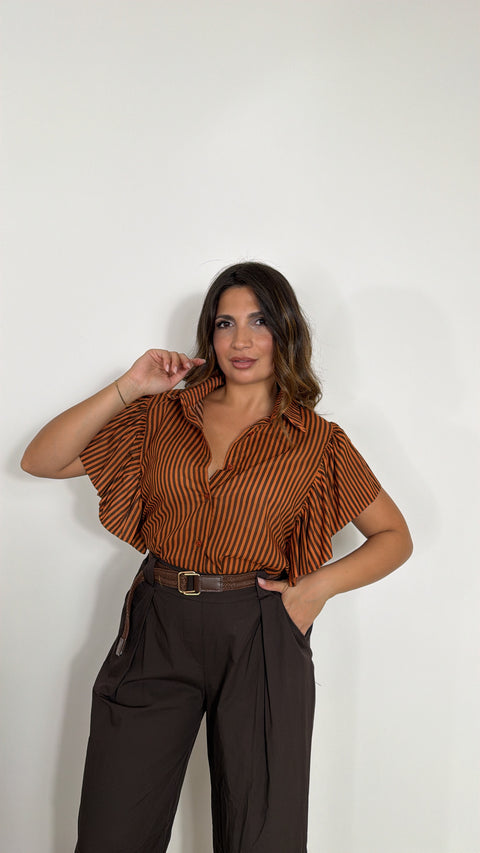 CAMICIA CON VOILÀ ARANCIO