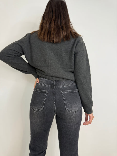 JEANS STRAIGHT GRIGIO SCURO