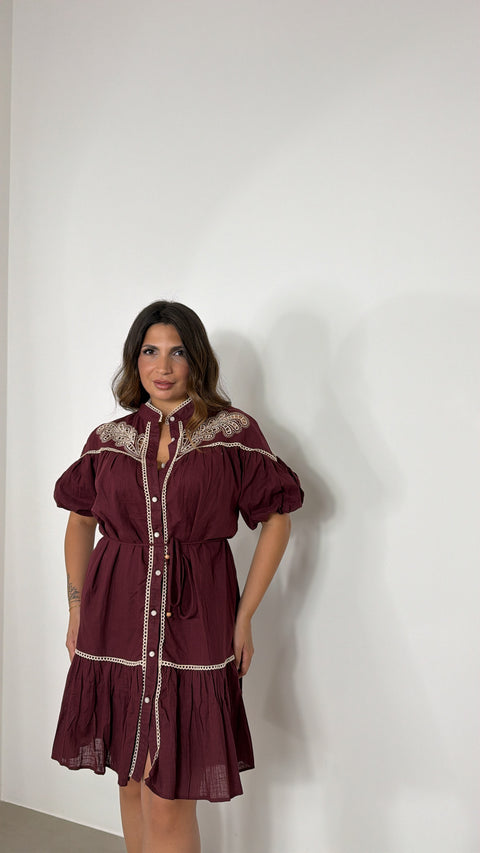 DRESS NARA BORDEAUX
