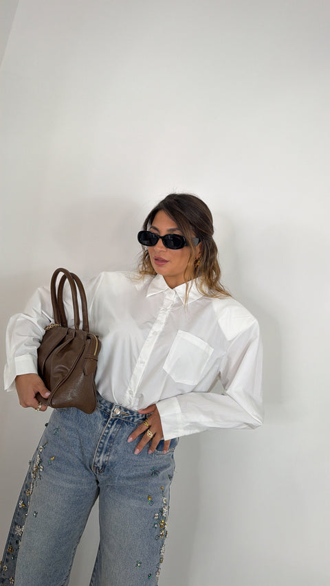 CAMICIA CON SPALLINE BIANCA